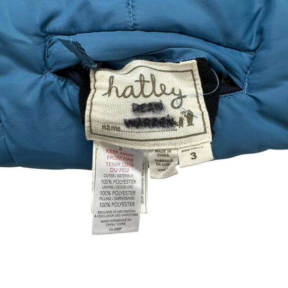 HATLEY Dinosaur Reversible Puffer Vest Blue Size 3 Kids Polyester Zip Pockets - Picture 6 of 6